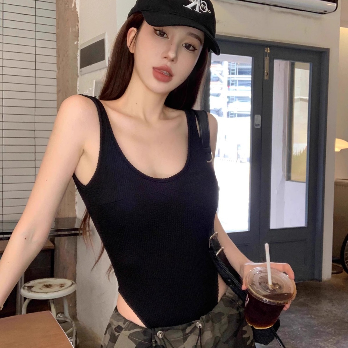 Черное боди на бретелях, сексу – обзор и цена Suspender Tank Top